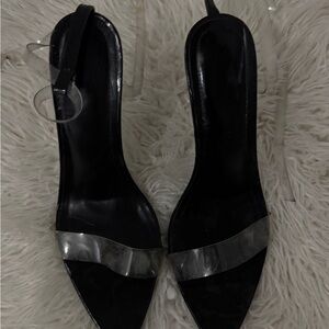 Fashion Nova Black and Clear Heels